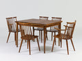 Conjuntos de comedor de jardín mesa de madera con 5 sillas 140x140x75 cm madera natural estilo rustico exterior