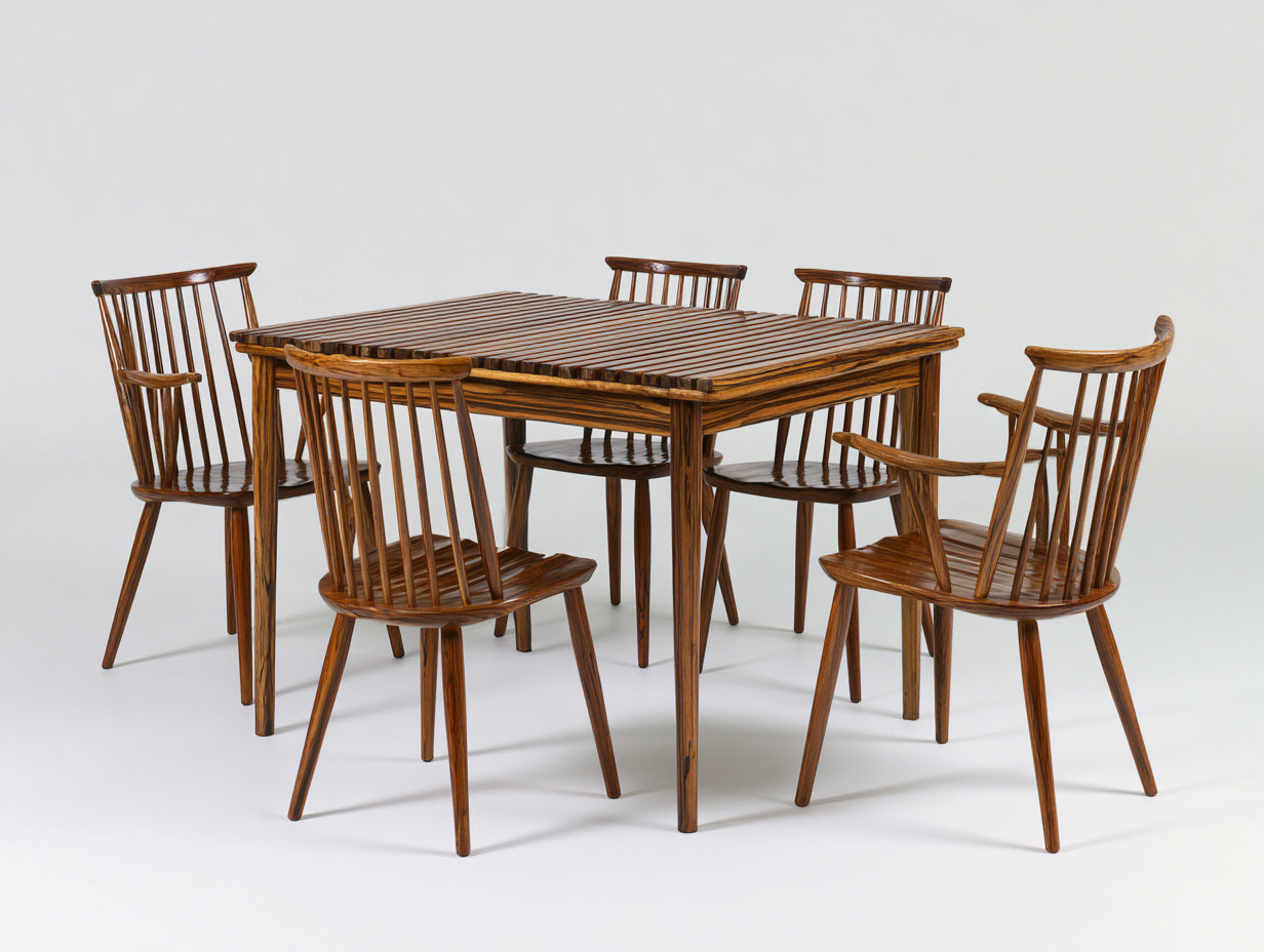 Conjuntos de comedor de jardín mesa de madera con 5 sillas 140x140x75 cm madera natural estilo rustico exterior