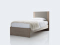 Camas individuales - cama de madera natural beige 200x90x100 cm - cabecero panelado estilo moderno minimalista