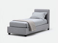 Cama individual tapizada moderna 200x90x110 cm - gris claro - estilo minimalista dormitorio