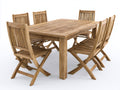Conjuntos de comedor de jardín conjunto mesa y sillas madera maciza 180x90x75 cm - Natural - Estilo rústico moderno