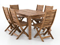 Conjuntos de comedor de jardín mesa de comedor con 6 sillas madera natural estilo rústico 180x90x75 cm silla 50x45x90 cm funcional