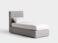 Camas individuales cama individual tapizada tela gris claro 200x90x105 cm estilo moderno minimalista funcional