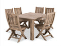 Conjuntos de comedor de jardín madera rústica natural 150x90x75 cm mesa rectangular con 6 sillas estilo exterior terraza patio