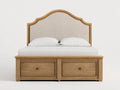 Cama doble de madera con cajones de almacenaje 200x160x120 cm - roble natural beige - estilo clasico funcional dormitorio